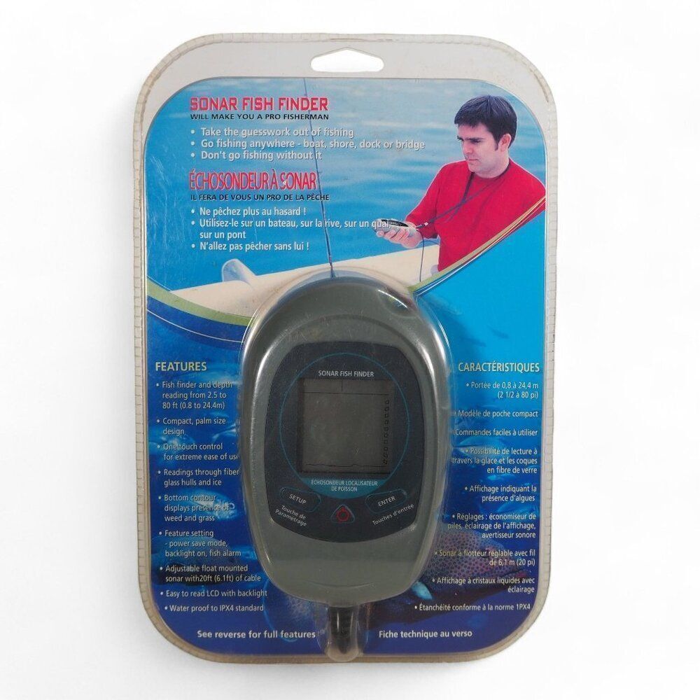TriLeaf Portable Compact Sonar Fish Finder 2.5-80 Feet Depth DF46
